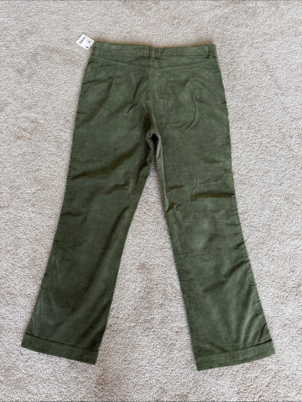 NWT Free People High Time Velvet Kick Flare Pants Olive Green - Picture 5 of 12